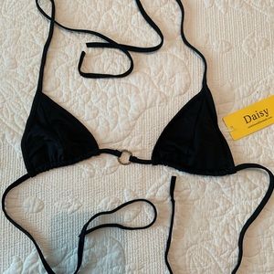 NWT black triangle bikini top